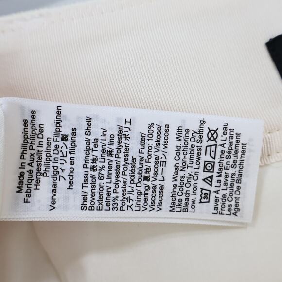 J.Crew Pleated Knee Length Stretch Linen Blend Skirt Ivory Size 8 NWT - Picture 8 of 9